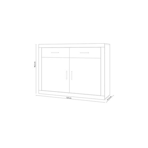 Aparador Nuka Cambria - Branco 120 x 90,2 x 41,4 cm