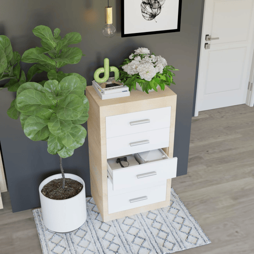 Chiffonier Lara Cambria - Branco 60 x 106,5 x 39,6 cm