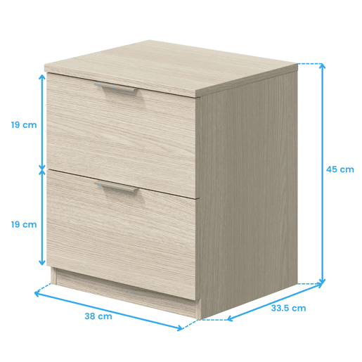 Mesa de cabeceira de baixo custo Carvalho 38 x 45 x 33,5cm cm