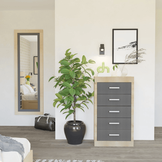 Chiffonier Lara Cambria - Grafite 60 x 106,5 x 39,6 cm