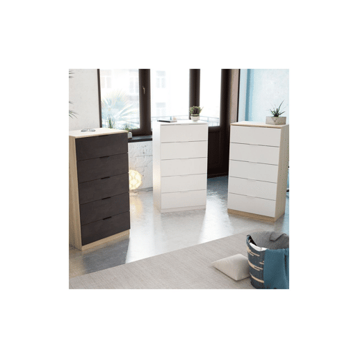 Cómoda Luca Artik White (Branco mate) - Carvalho canadiano 60 x 110 x 40 cm Cómoda Luca Artik White (Branco mate) - Carvalho canadiano 60 x 110 x 40 cm