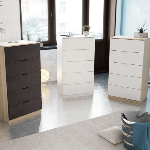 Cómoda Luca Artik White (Branco mate) - Carvalho canadiano 60 x 110 x 40 cm Cómoda Luca Artik White (Branco mate) - Carvalho canadiano 60 x 110 x 40 cm