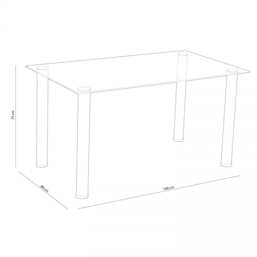 Mesa de jantar Yuri Branco 140 x 75 x 80 cm