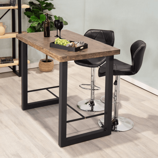 Mesa alta Loft Carvalho boreal - Preto 120 x 100 x 70cm cm