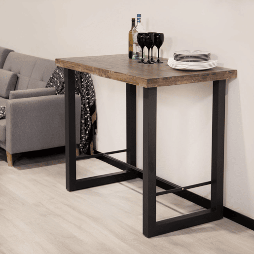 Mesa alta Loft Carvalho boreal - Preto 120 x 100 x 70cm cm