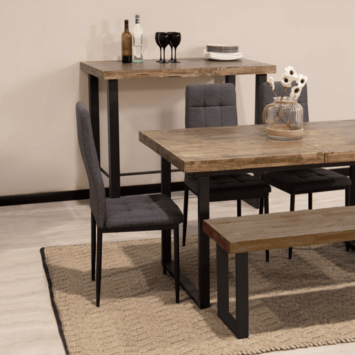 Mesa alta Loft Carvalho boreal - Preto 120 x 100 x 70cm cm