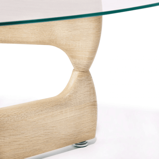Mesa de centro Leyna Vidro transparente - Madeira clara 110 x 40 x 70cm cm