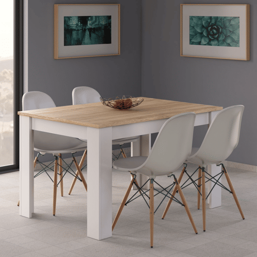 Mesa de jantar extensível Kendra 140 Artik White (Branco mate) - Carvalho canadiano 140u2013190 x 78 x 90cm cm