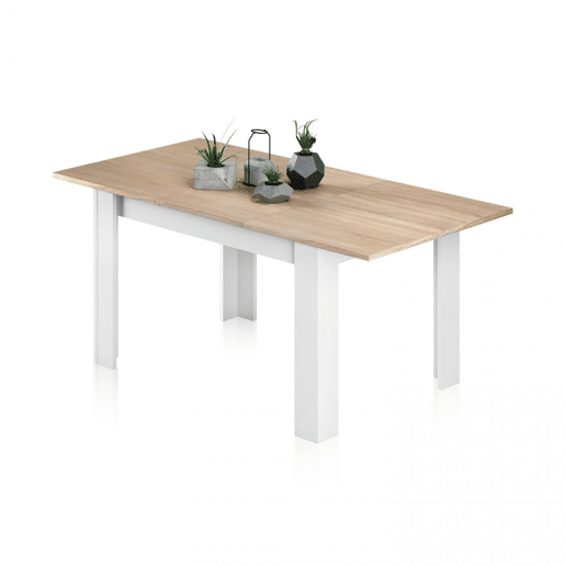 Mesa de jantar extensível Kendra 140 Artik White (Branco mate) - Carvalho canadiano 140u2013190 x 78 x 90cm cm