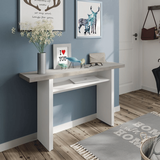 Mesa de consola extensÃvel Tavolo Blanco Artik (Blanco Mate) - Gris Cemento 120 x 77u201373,5 x 70u201335cm cm Mesa de consola extensÃvel Tavolo Blanco Artik (Blanco Mate) - Gris Cemento 120 x 77u201373,5 x 70u201335cm cm