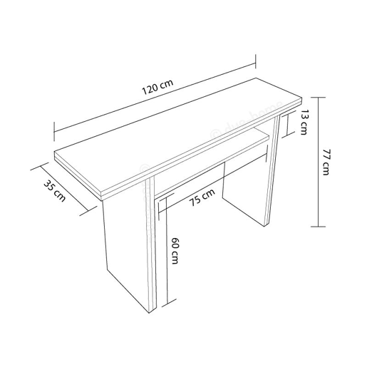 Mesa de consola extensÃvel Tavolo Blanco Artik (Blanco Mate) - Gris Cemento 120 x 77u201373,5 x 70u201335cm cm Mesa de consola extensÃvel Tavolo Blanco Artik (Blanco Mate) - Gris Cemento 120 x 77u201373,5 x 70u201335cm cm