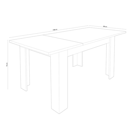 Mesa de jantar extensível Corfu Branco 138 x 76 x 88 cm
