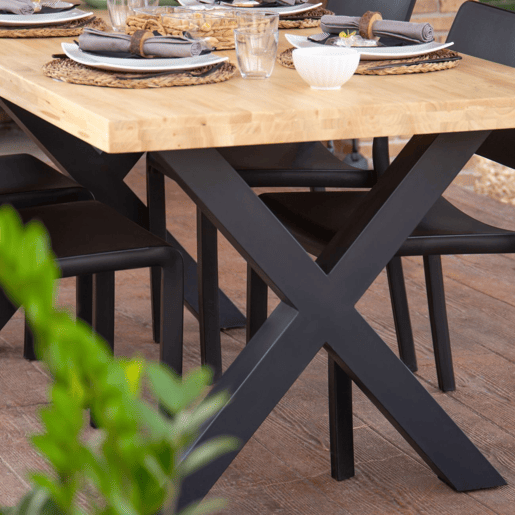 Mesa de jantar X-Loft 160 Carvalho selvagem - Preto 160x90 cm
