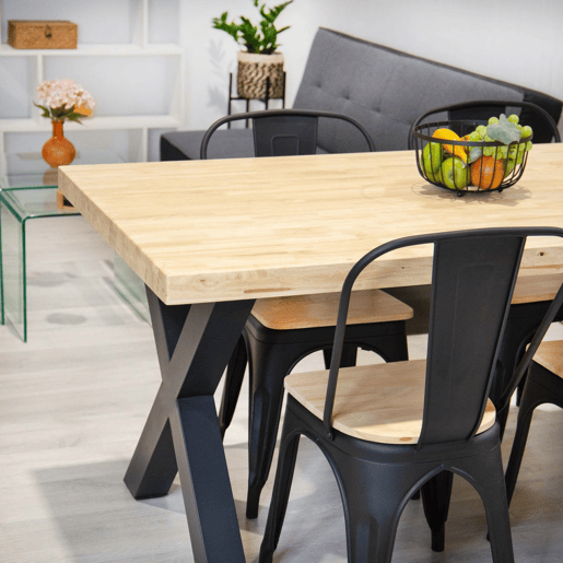 Mesa de jantar X-Loft 160 Carvalho selvagem - Preto 160x90 cm