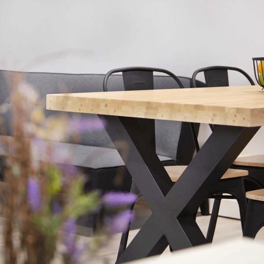 Mesa de jantar X-Loft 160 Carvalho selvagem - Preto 160x90 cm