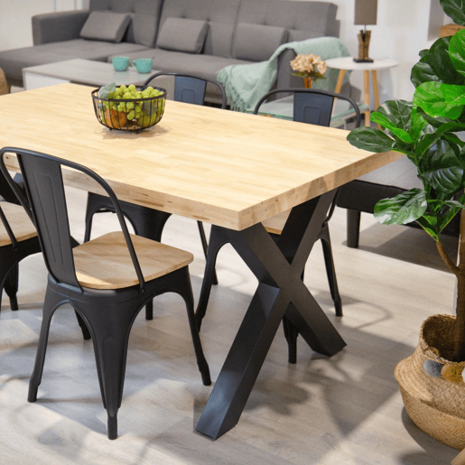 Mesa de jantar X-Loft 160 Carvalho selvagem - Preto 160x90 cm