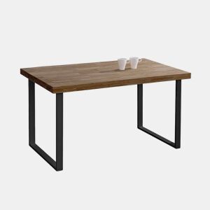 Mesa de jantar Natural Carvalho boreal - Preto 140x80 cm