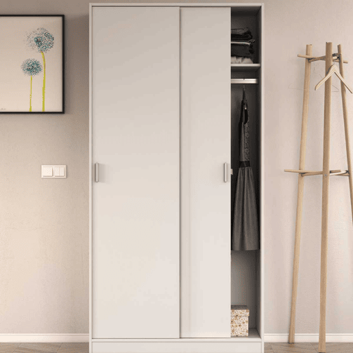 Máximo de 2 roupeiros com portas de correr Artik White (Branco mate) 100 x 200 x 50 cm