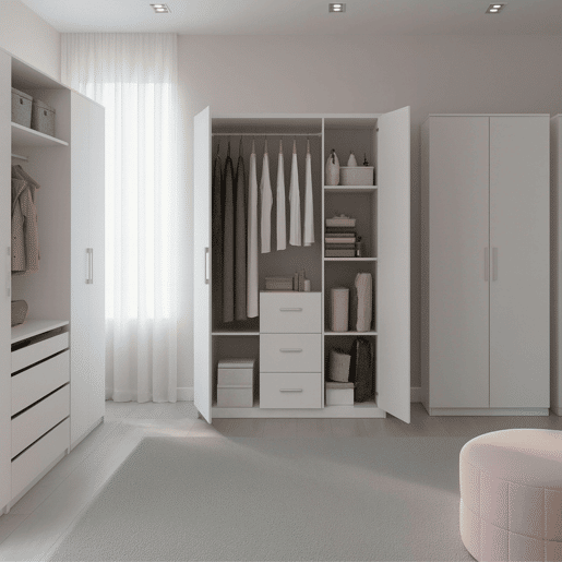 Roupeiro Roupeiro 3 portas Blanco Brillo 120 x 200 x 52 cm Roupeiro Roupeiro 3 portas Blanco Brillo 120 x 200 x 52 cm