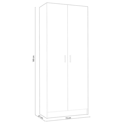 Armário multiusos 2 portas 3 zonas Branco 73 x 180 x 37cm cm Armário multiusos 2 portas 3 zonas Branco 73 x 180 x 37cm cm