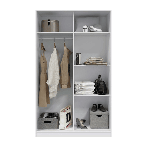 Roupeiro com porta de correr Branco brilhante 120 x 200 x 50cm cm Roupeiro com porta de correr Branco brilhante 120 x 200 x 50cm cm