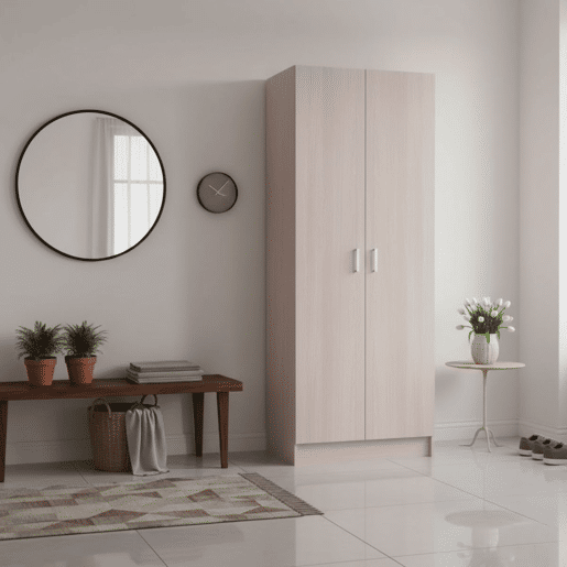 Armário multiusos 2 portas 3 zonas Carvalho 73 x 180 x 37cm cm Armário multiusos 2 portas 3 zonas Carvalho 73 x 180 x 37cm cm