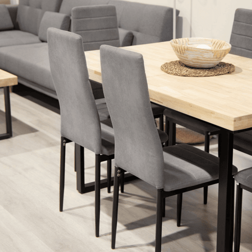 Conjunto de 6 cadeiras de jantar Yuri Cinzento escuro - Preto 39 x 97 x 38 cm