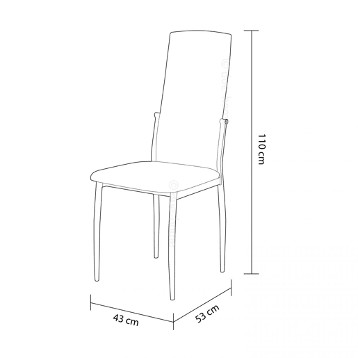 Conjunto de 6 cadeiras de jantar Sakura Sakura Bege 43 x 110 x 53 cm