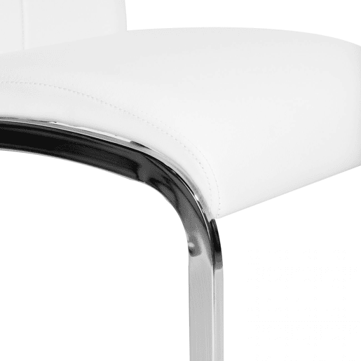 Conjunto de 4 cadeiras de jantar em pele Smile Branco 44,9 x 100 x 38 cm