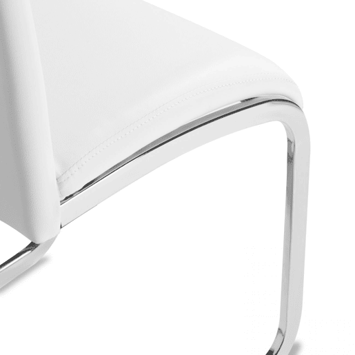 Conjunto de 4 cadeiras de jantar em pele Smile Branco 44,9 x 100 x 38 cm