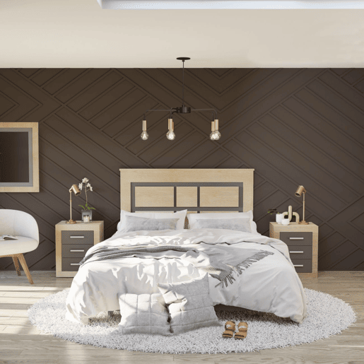 Cabeceira Lara 160 Cambria - Grafite 160 x 119,3 x 3,8 cm