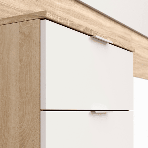 Cabeceira Luca com mesas de cabeceira Artik White (Branco mate) - Carvalho canadiano 247 x 95 x 38 cm Cabeceira Luca com mesas de cabeceira Artik White (Branco mate) - Carvalho canadiano 247 x 95 x 38 cm