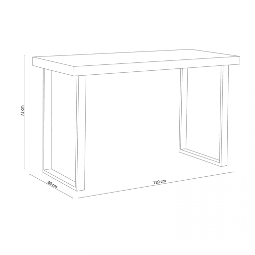 Mesa de estudo natural Carvalho boreal - Preto 120 cm