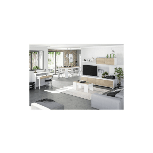 Secretária extensível Mesa Artik White (Branco mate) - Carvalho canadiano 98,5 x 87,5 x 36u201366 cm Secretária extensível Mesa Artik White (Branco mate) - Carvalho canadiano 98,5 x 87,5 x 36u201366 cm