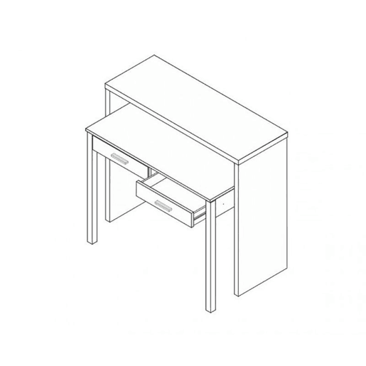 Secretária extensível Mesa Artik White (Branco mate) - Carvalho canadiano 98,5 x 87,5 x 36u201366 cm Secretária extensível Mesa Artik White (Branco mate) - Carvalho canadiano 98,5 x 87,5 x 36u201366 cm