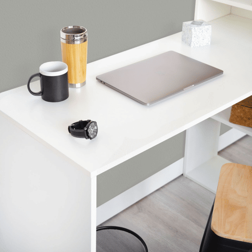 Mesa de estudo Qanik com prateleiras Branco 120,5 x 140 x 49,5 cm