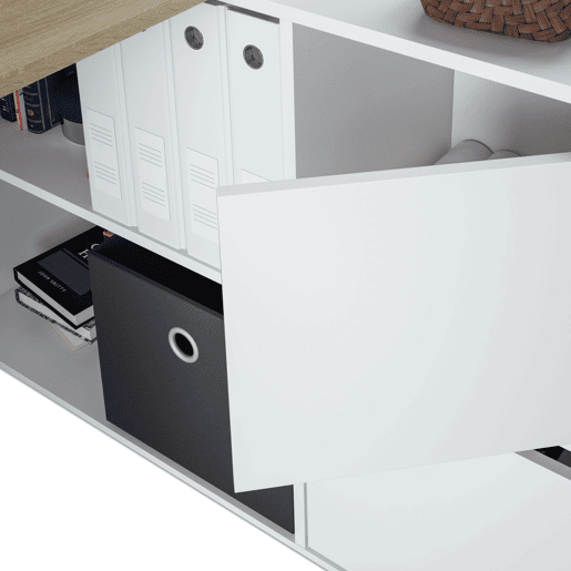 Mesa de escrita Adapta XL Artik White (Branco mate) - Carvalho canadiano 136203 x 74 x 66  139 cm