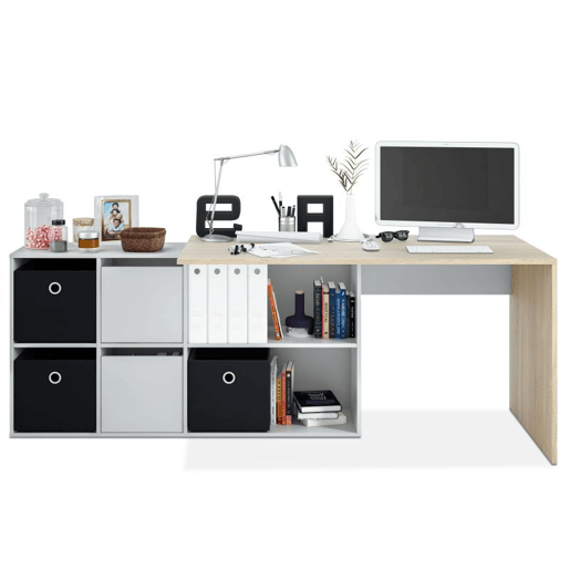 Mesa de escrita Adapta XL Artik White (Branco mate) - Carvalho canadiano 136203 x 74 x 66  139 cm