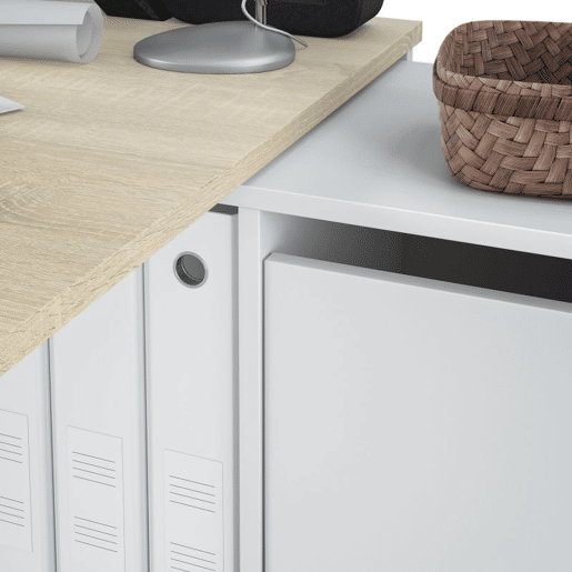 Mesa de escrita Adapta XL Artik White (Branco mate) - Carvalho canadiano 136203 x 74 x 66  139 cm