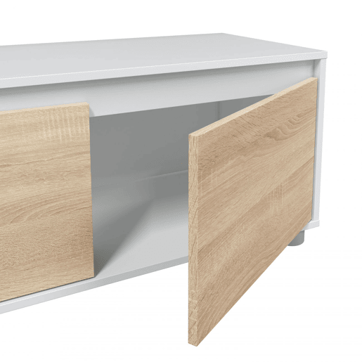 Mobiliário de sala de estar Alida Artik White (Branco mate) - Carvalho canadiano 200 x 43 x 40,7 cm