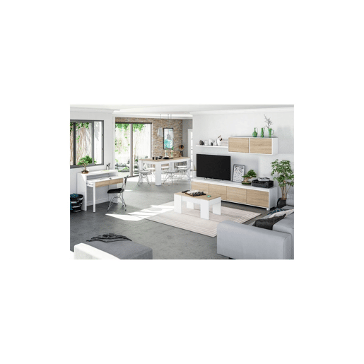 Mobiliário de sala de estar Alida Artik White (Branco mate) - Carvalho canadiano 200 x 43 x 40,7 cm