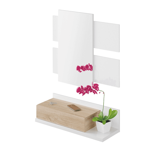 Mobiliário de corredor Tekkan Artik White (Branco mate) - Carvalho canadiano 75 x 116 x 29cm cm