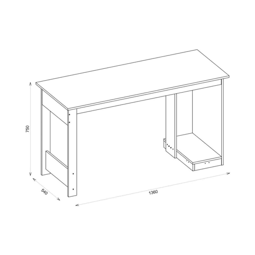 Mesa para computador Nevada - Venprodin - 75X136X54Cm - Preto