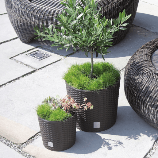 Potão redondo 4,7 litros tempo com balde para plantar em cor antracite 20 x 20 x 19 cm