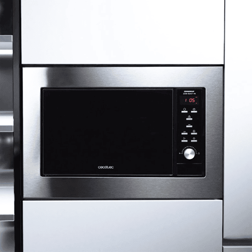 Cecotec Micro-ondas encastre digital de 23 litros de capacidade com grill, 900 W de potência e 9 funções prédefinidas.
