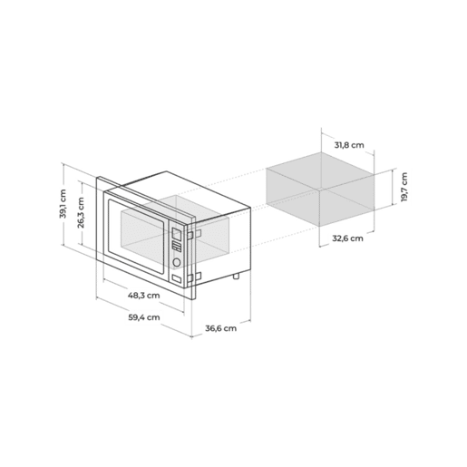 Cecotec Micro-ondas encastre digital de 23 litros de capacidade com grill, 900 W de potência e 9 funções prédefinidas. Cecotec Micro-ondas encastre digital de 23 litros de capacidade com grill, 900 W de potência e 9 funções prédefinidas.