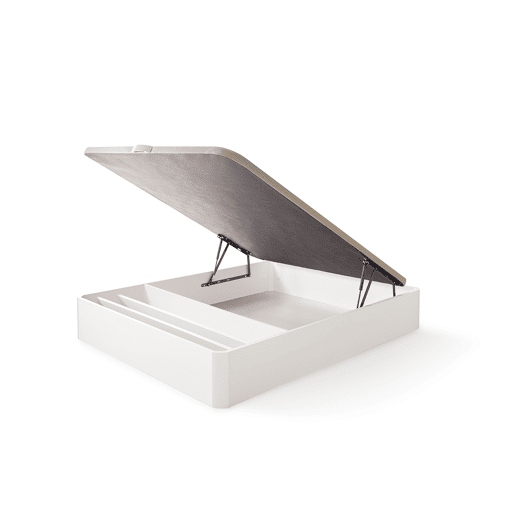 Canapé de madeira com sapateira dobrável 150x200 Branco
