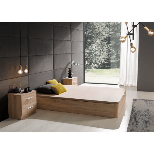 Diana Canapé dobrável de madeira 135X190Cm Base estofada de grande capacidade