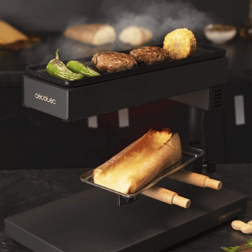 Cecotec Máquina para raclette com grill 600 W e grelha superior. Cecotec Máquina para raclette com grill 600 W e grelha superior.