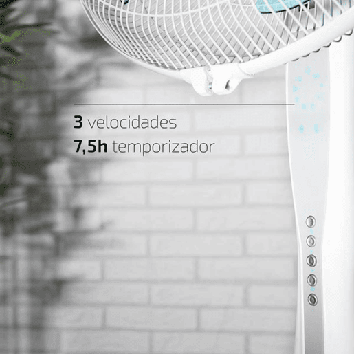 Cecotec Ventoinha de pé de 16u2019u2019 com 50 W e temporizador, 3 velocidades, 3 modos, oscilação, silenciosa, altura ajustável, 5 pás e máxima segurança.